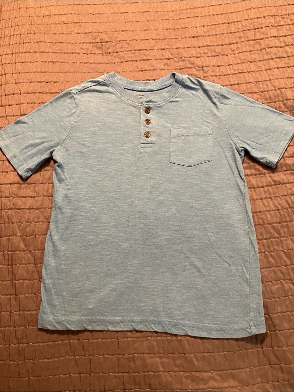 jumping beans Sky Blue Short-Sleeve Henley Pocket Tee